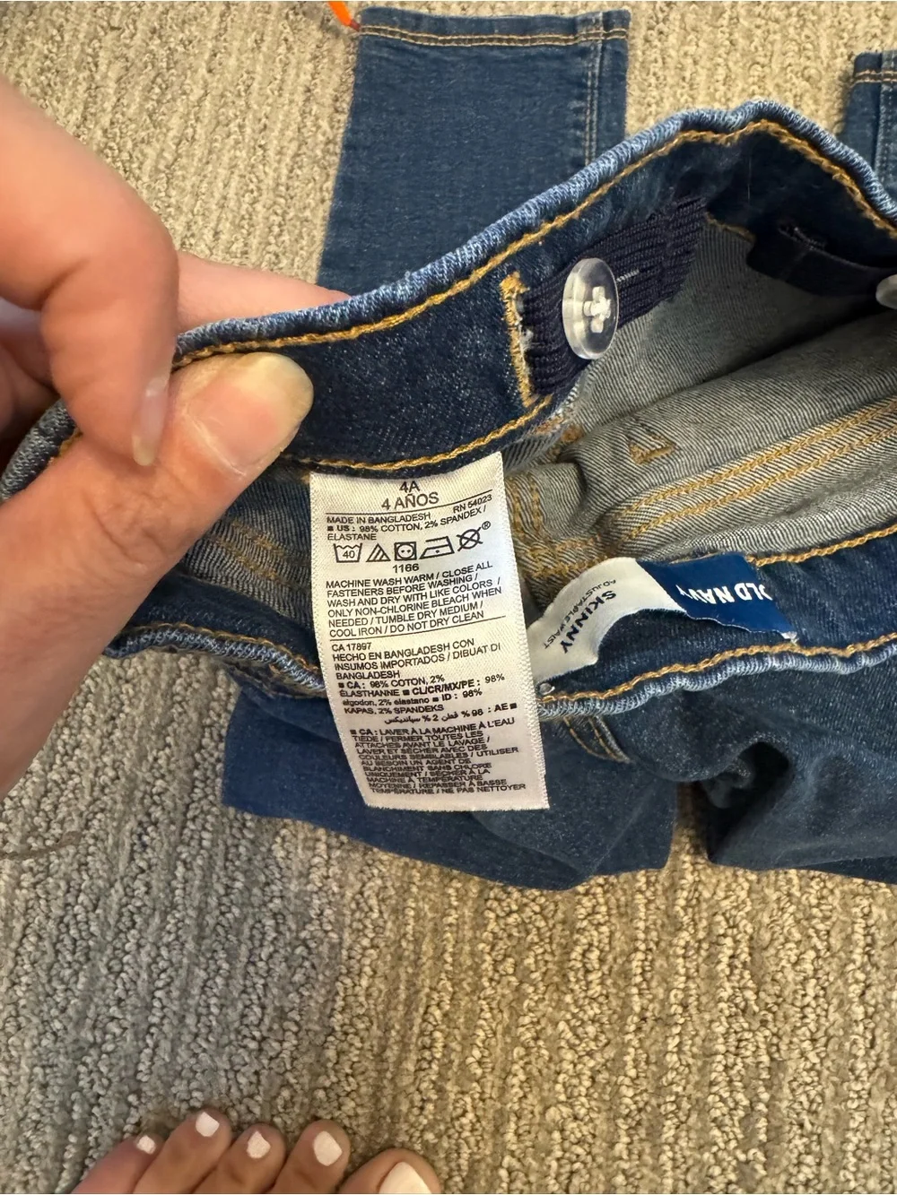 Old Navy Skinny Pull-On Jeans Medium Wash Adjustable Waist